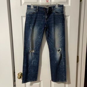 50’s straight ripped jeans